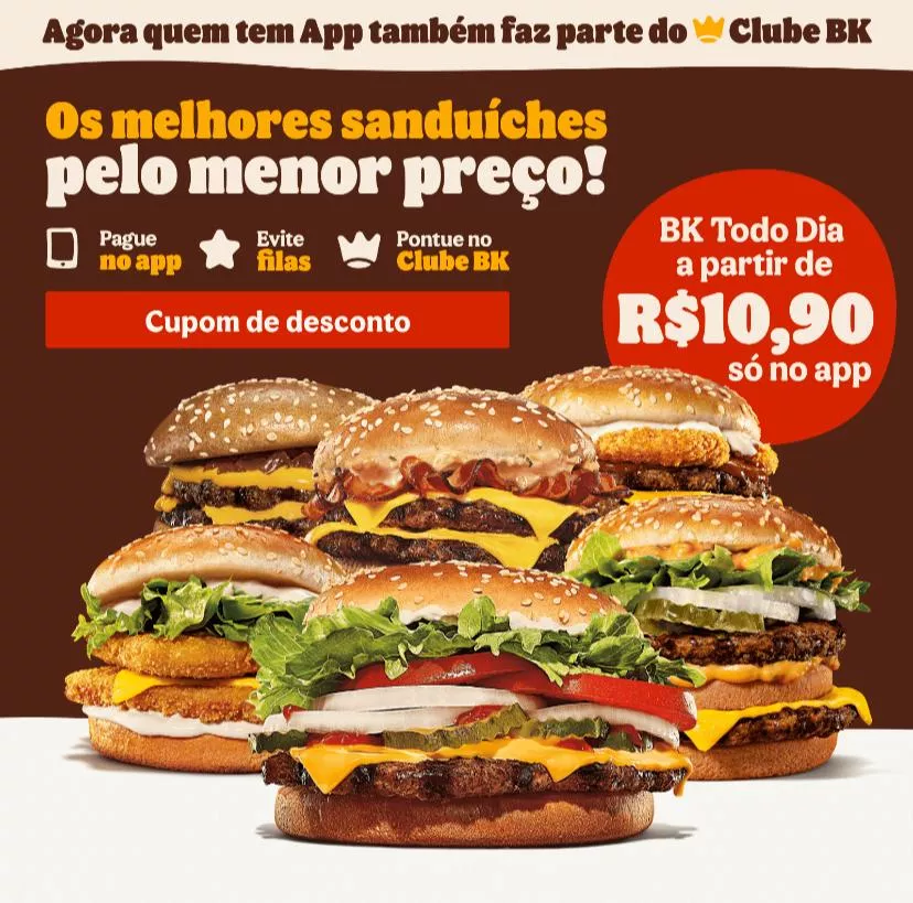 Burger King Todo Dia Por R$ 10,90